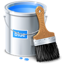 Blue, Design, Color, paint, Draw, Painting Black icon