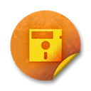 Orange, sticker, Badge, grunge Black icon