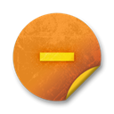 Orange, Badge, sticker, grunge Black icon