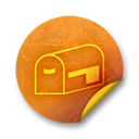 Badge, grunge, Orange, sticker Black icon