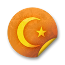Badge, Orange, grunge, sticker Black icon