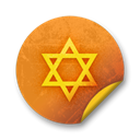 Badge, Orange, sticker, grunge Black icon