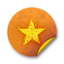 Badge, sticker, Orange, grunge Black icon