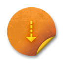 Badge, grunge, Orange, sticker Goldenrod icon