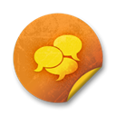 sticker, Orange, Badge, grunge Black icon