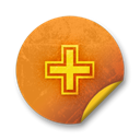 grunge, Badge, sticker, Orange Black icon