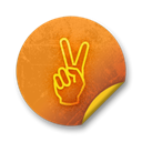 sticker, Badge, Orange, grunge Black icon