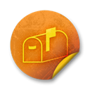 Orange, sticker, Badge, grunge Black icon