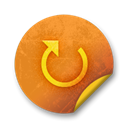 Orange, sticker, grunge, Badge Black icon