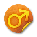 Badge, sticker, Orange, grunge Black icon