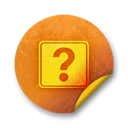 Badge, Orange, sticker, grunge Black icon