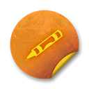 grunge, Orange, Badge, sticker Black icon