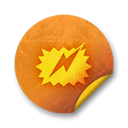 sticker, grunge, Badge, Orange Black icon