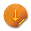 Badge, Orange, sticker, grunge Goldenrod icon