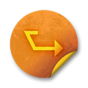 sticker, Orange, Badge, grunge Black icon