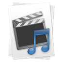 File, movie, music, video, film, paper, document Black icon