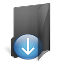 Folder, descending, download, Down, Decrease, Descend, fall Black icon