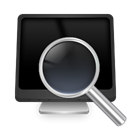 Computer, Find, search, seek Black icon