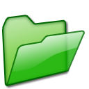 open, green, Folder Black icon