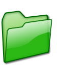 Folder, Closed, green Black icon