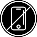 No Phone, Not Allowed, No Cellphone, No Phones, No Cellular Phone, Prohibited, No Mobile Phone, signs Black icon