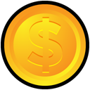 Currency, Money, coin, Cash Goldenrod icon
