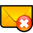 Letter, Message, Email, mail, delete, remove, Del, envelop Gold icon