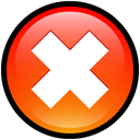 cancel, no, Close, stop, button OrangeRed icon