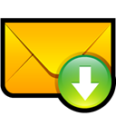 Letter, fall, mail, Email, Down, Descend, envelop, Decrease, download, Message, descending Gold icon