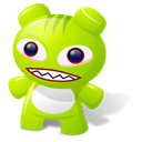 Cartoon, greentoy Black icon