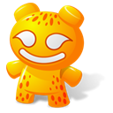 Cartoon, orangetoy Black icon