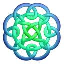 Knot, circleknot, knotting, bluegreen Black icon