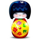 red, kokeshi Black icon