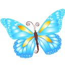 butterfly, Blue LightSkyBlue icon