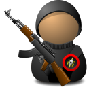 weapon, soldier, with, aspira Black icon