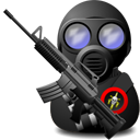with, weapon, Gas, soldier DarkSlateGray icon