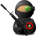 weapon, soldier, with, sniper Black icon
