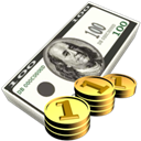 Cash, Currency, Money, coin Black icon