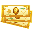 Cash, Currency, Money, coin Goldenrod icon