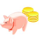 coin, Money, Currency, Cash, pig, luck Black icon