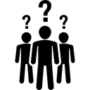 Doubt, people, persons, Asking, group, Doubts, Questions, mind, Thinking, question Black icon