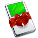 gift, christmas, present, ipod, xmas, mp3 player Black icon