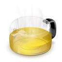 teapot, yellow, glass Black icon