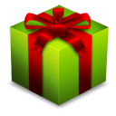 present, gift, Box Black icon