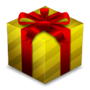 Box, gift, gold, present Black icon
