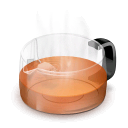 red, glass, teapot Black icon