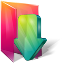 Folder, Downloads, Aurora Black icon