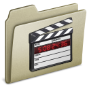 video, movie, film, lightbrown Tan icon