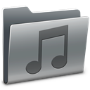 Folder, music Gray icon