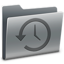 Folder, machine, history, time Gray icon